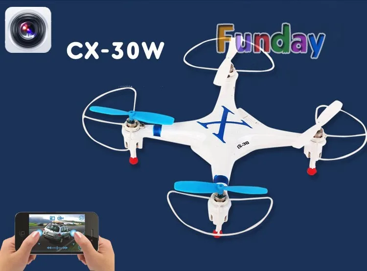 Iphone, Android Wi-Fi видео в режиме реального времени Cheerson cx-30w cx-30w-tx RC Quadcopter с Камера Дистанционное управление вертолетом Drone H107D