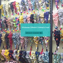 10 шт./лот,, зимний детский хлопковый шарф с принтом в виде треугольников и звезд для мальчиков/девочек/детей, шейный платок, снуд, детский шарф