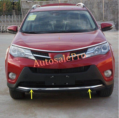 

Chrome front bumper Lip Grille Lower Cover Trim 1pcs For Toyota Rav4 2013 2014 2015 not fit for North American model