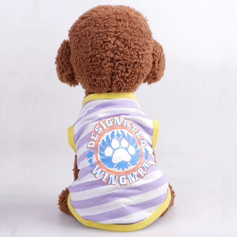Striped Cotton Dog Clothes Vest Fashion Summer Outdoor Vest T shirts