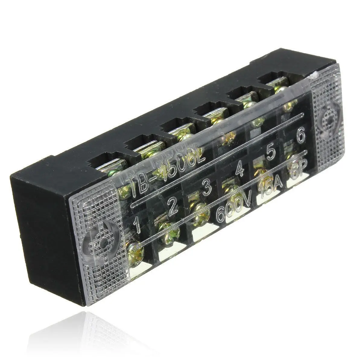 

4pcs Block/Strip 6 Position Wire Barrier Dual Row Screw Terminal Panel Connect