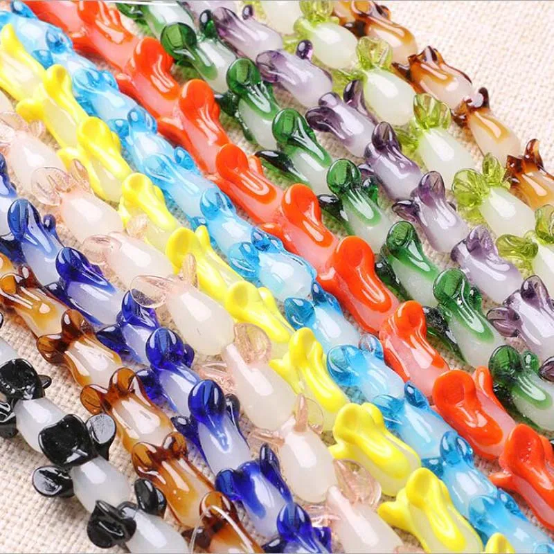 

10pcs/lot Dichroic Glass Chinese cabbage 20x10MM Loose Beads Jewelry