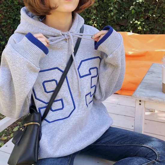 Горячая номер 93 Harajuku Женская толстовка с капюшоном Теплый свободный свитер