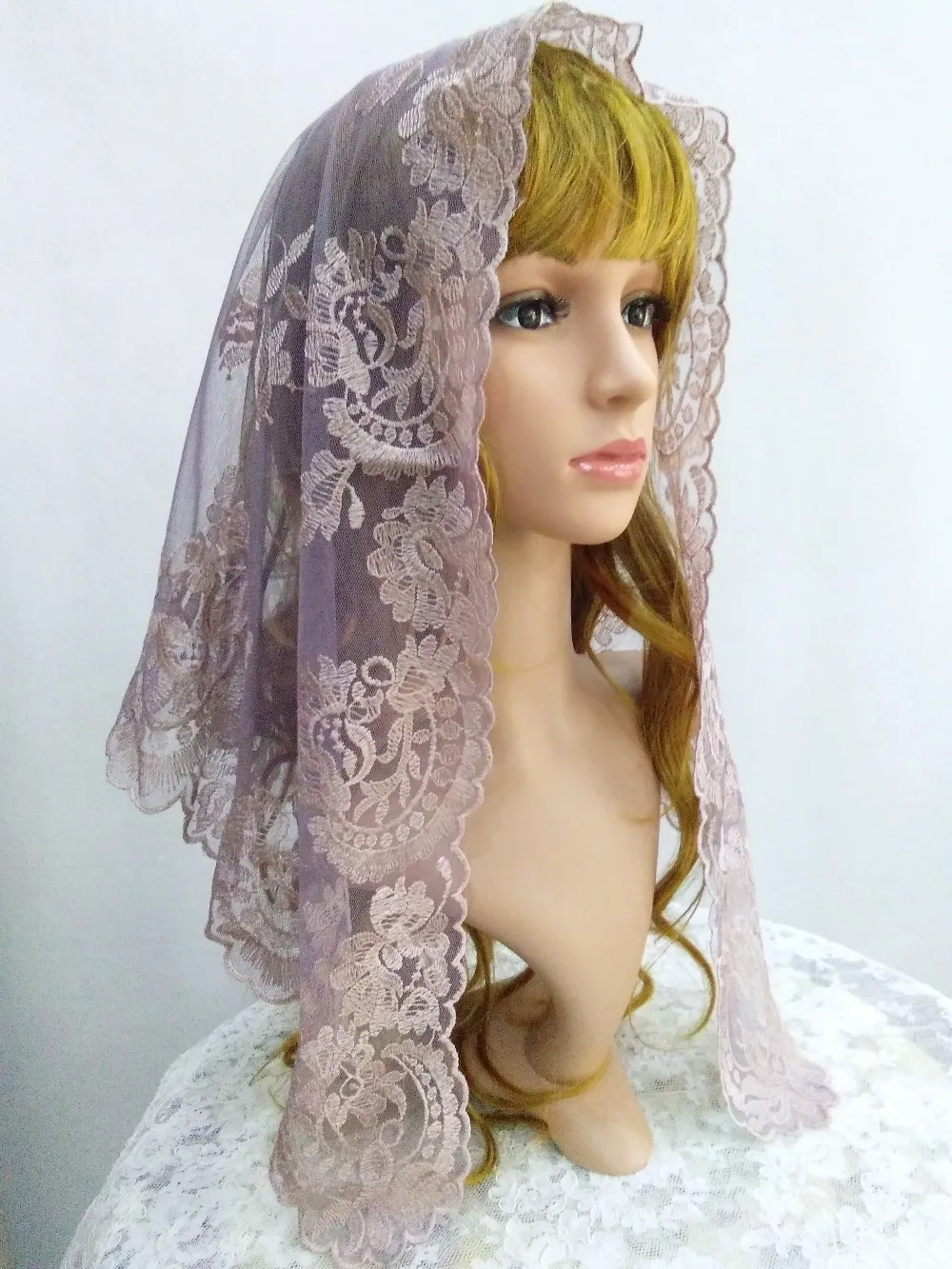 Catholic Lace Veil Chapel Scarf Spanish Lace Mantilla retailin Lace from Home & Garden on