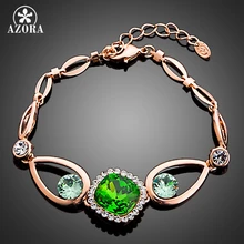 AZORA новое поступление с розовым золотистого цвета квадратный зеленый Stellux Австрийский Кристалл браслет TS0149