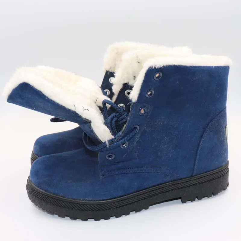 Women's Lace up Platform Winter Snow Ankle Faux Fur Booties Women's Lace up Platform Winter Snow Ankle Faux Fur Booties