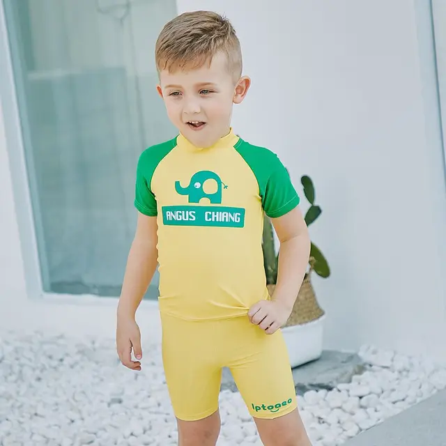 Best Offers SABOLAY Children's Swimsuit Baby Boys Two Pieces Short Sleeves Swimwear Yellow Cartoon UV Protection UPF50+ Beach Bathing Suit Best Offers SABOLAY Children's Swimsuit Baby Boys Two Pieces Short Sleeves Swimwear Yellow Cartoon UV Protection UPF50+ Beach Bathing Suit