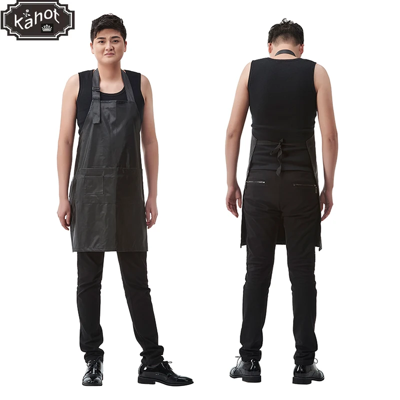1pcs Professional Hairdressing Apron Faux Leather Waterproof Hair