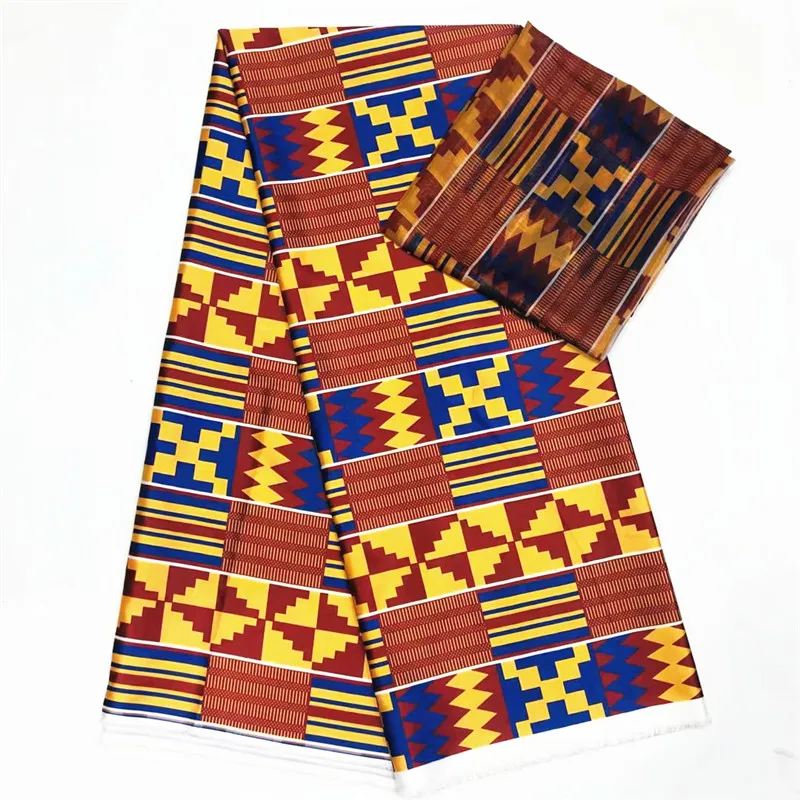 Высокое качество Кент Анкара Печать Шелковый воск африканские ткани принты Анкара имитированный шелковый воск фабрик африканская Шелковая Ткань 6 ярдов