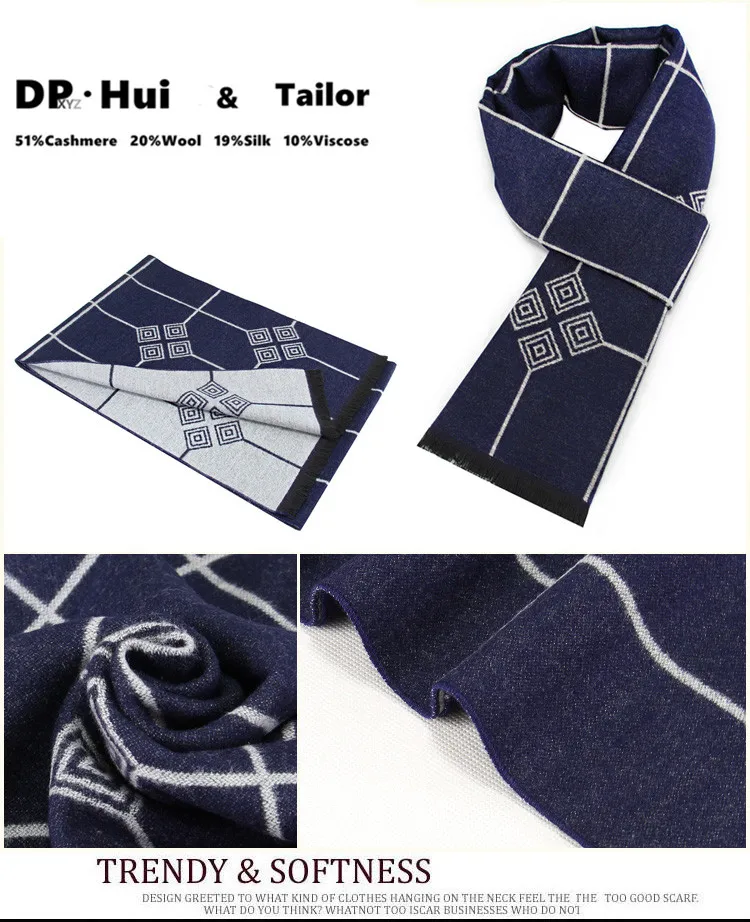 Мужской шарф осень зима винтажный Мягкий клетчатый шарф мужской плотный кашемировый шарф высокого качества брендовые деловые шарфы на каждый день