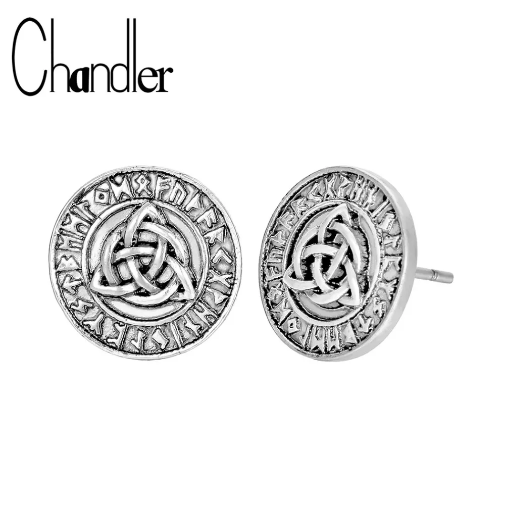 

Chandler 1pcs Viking Slavic Talisman Triangle Celti Knot Stud Earring Nordic Vikings Amulet Ethnic Ancient Retro Lucky Gifts