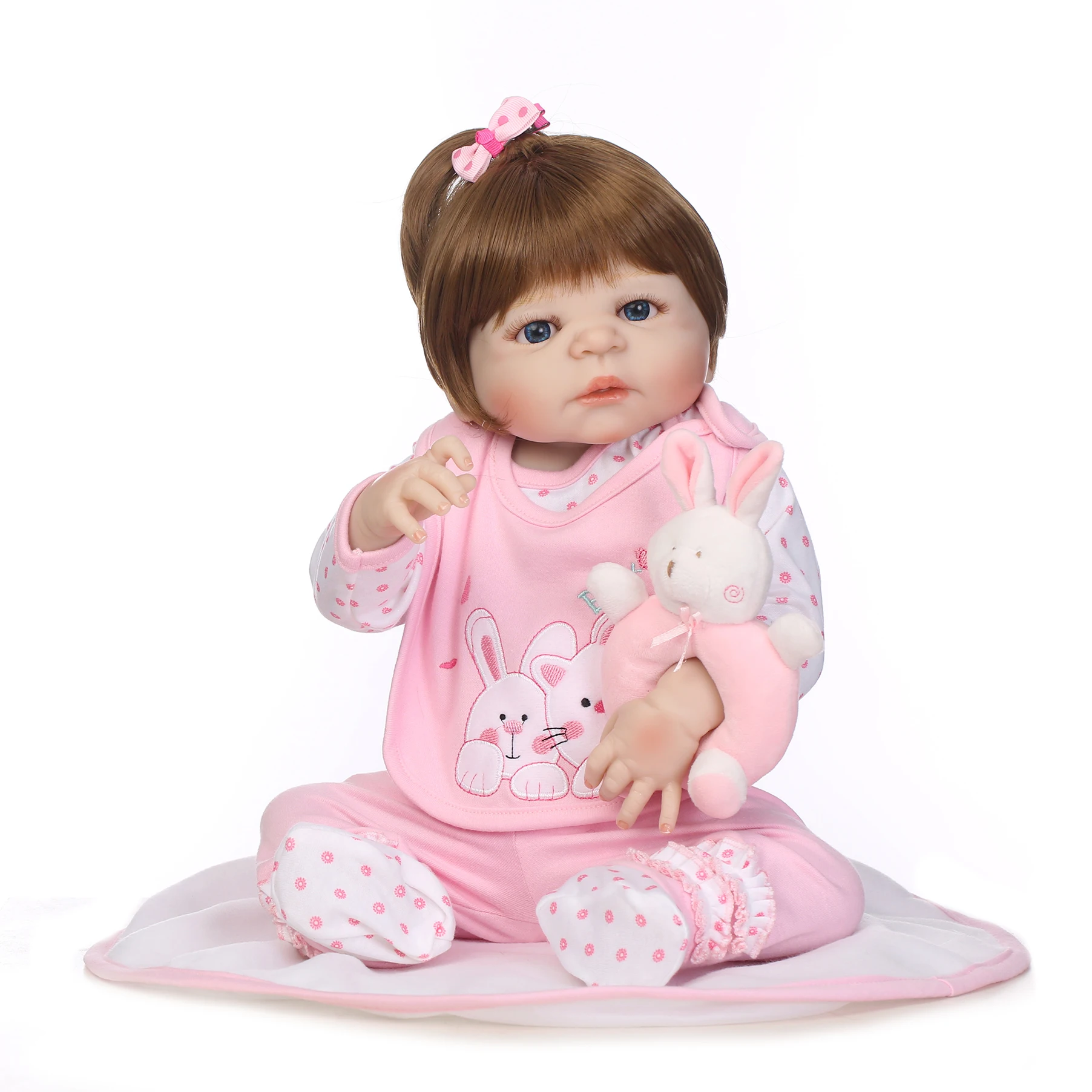 Полный Силиконовые Винил Reborn Baby Doll 22 дюймов реалистичные девушка младенцев Куклы 55 см реалистичные принцессы детские игрушки для детей на день рождения подарок