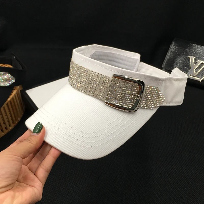 

Empty hat, sunshade hat, lady net red, street sunscreen, outing pure cotton bright water drilling, tide-free hat