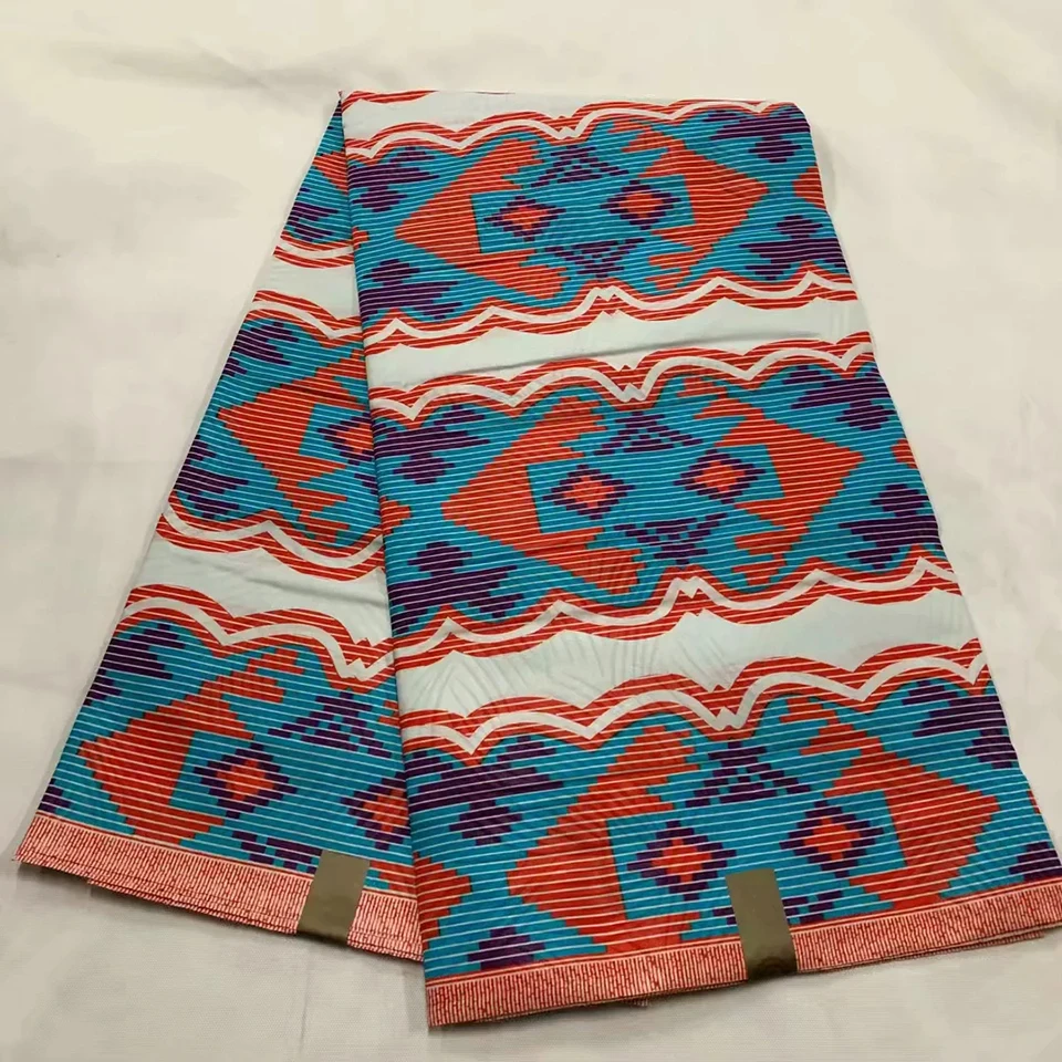 6 Yards African KENTE wax print fabric Ghana cloth ankara fabrics LSCW
