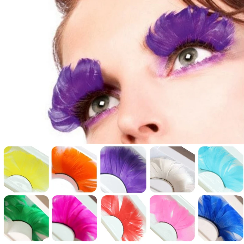 1Pair 3d Feather False Eyelash Extension Makeup Soft Hair Long Fake