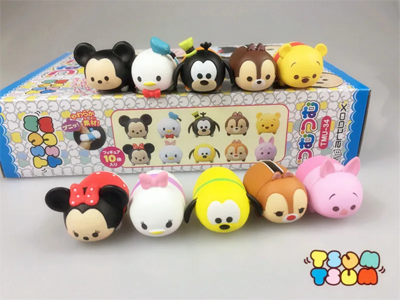 

10pcs/lot Tsum Tsum Mickey Minnie Donald Pluto PVC tsum Action Figures Chip Dale Anime Figurines Kids Toys For birthday gift
