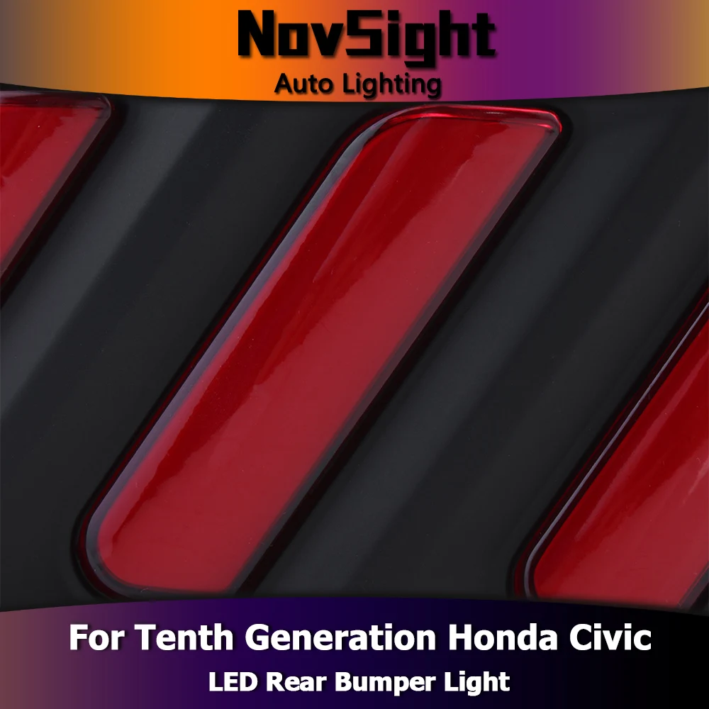 NOVSIGHT авто светодиодный дневной свет для 10th Honda Civic Mustang тормозной фонарь заднего бампера противотуманный фонарь красный D20