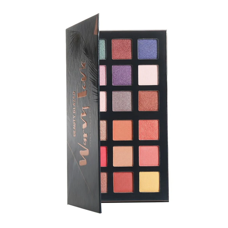 BEAUTY GLAZED Warm Tone Eyeshadow Palette 18 Color Eyes Makeup Long