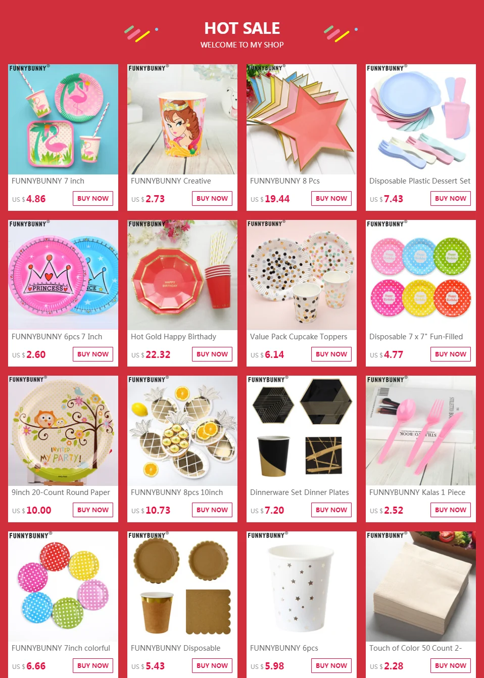 FUNNYBUNNY 8 шт. розовые одноразовые бумажные десертные тарелки для девочек с днем рождения принадлежности для украшения тарелки для торта посуда