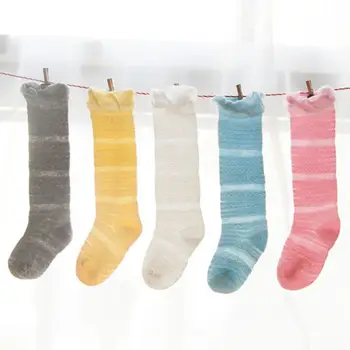 

New Fashion Baby Girls Soft Knee High Socks Toddler Kids Long Cotton Socks 0-3 Year