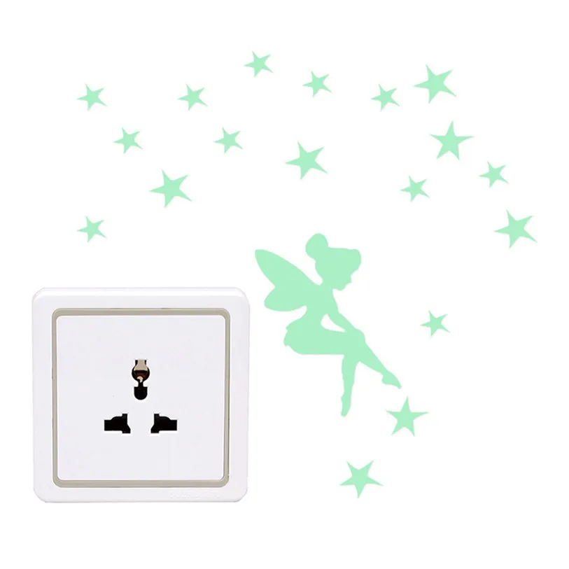switch sticker wall decoration fairy luminous switch sticker cover protection wall stickers for kids rooms animals #F#40AT28 (5)