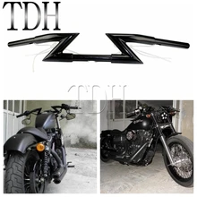 เหล็กสีดำรถจักรยานยนต์จับบาร์ 1 "ลาก Z บาร์ Handlebar สำหรับ Harley CUSTOM Chopper Softail Dyna XL Sportster nightster