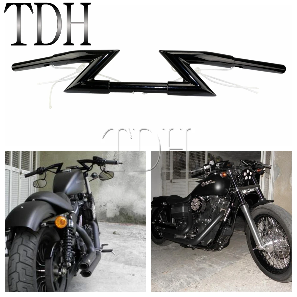 Steel Black Motorcycle Handle Bar In 1" Drag Z Bar Handlebar For Harley