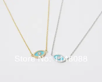 

Fashion hotting sale Gold Silver personalized unique crystal Evil Eye Necklace
