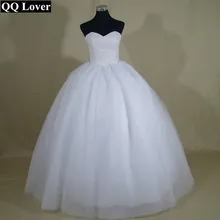 QQ Lover Sexy Pearls Robe De Mariage Ball Gown Wedding Dress Bridal Gown Vestido De Noiva
