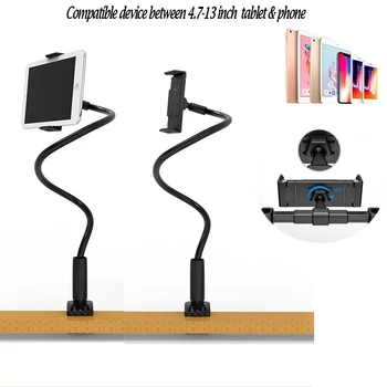 

For iPad Tablet Stand Holder mobile Phone & Tablet Desktop Clip Mount Holder For Universal 4.7-13 inch Tablet PC & Cellphone