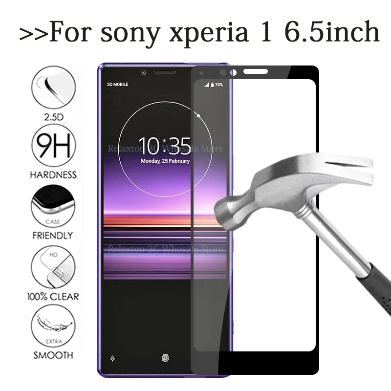 Закаленное стекло с полным покрытием для Sony Xperia 1 j8110 j8170 j9110 Защита экрана Xperia1