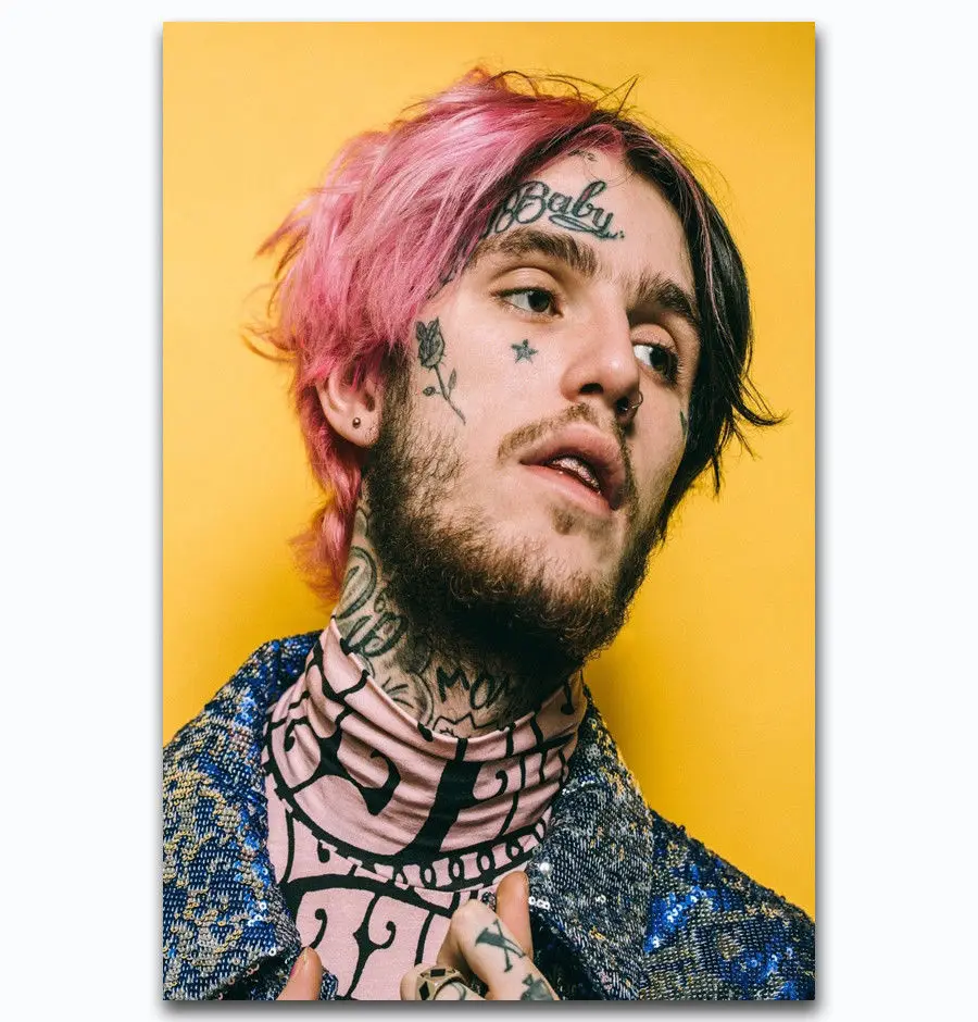 Hot New Custom LiL PEEP Rap Music Singer-Silk Art Poster Wall Sticker Decoration Gift | Дом и сад