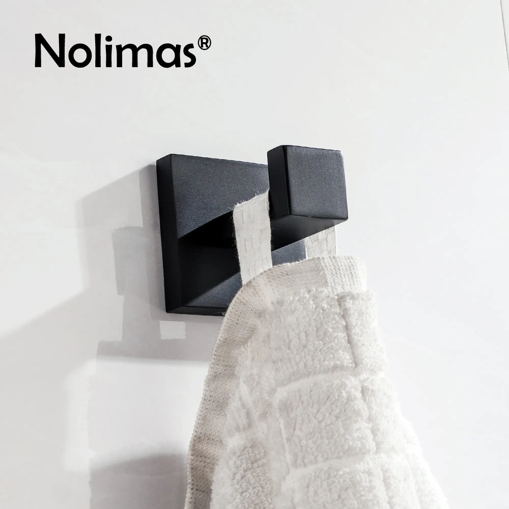 2018 SUS 304 Stainless Steel Robe Hook Black Deluxe Matte Black Towel