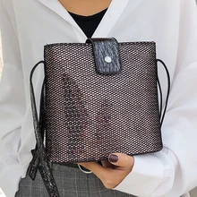 Новое поступление, женская модная сумка, ПВХ Корейская сумка, сумка-мессенджер на плечо, женские сумки, женские сумки-ведро, 372