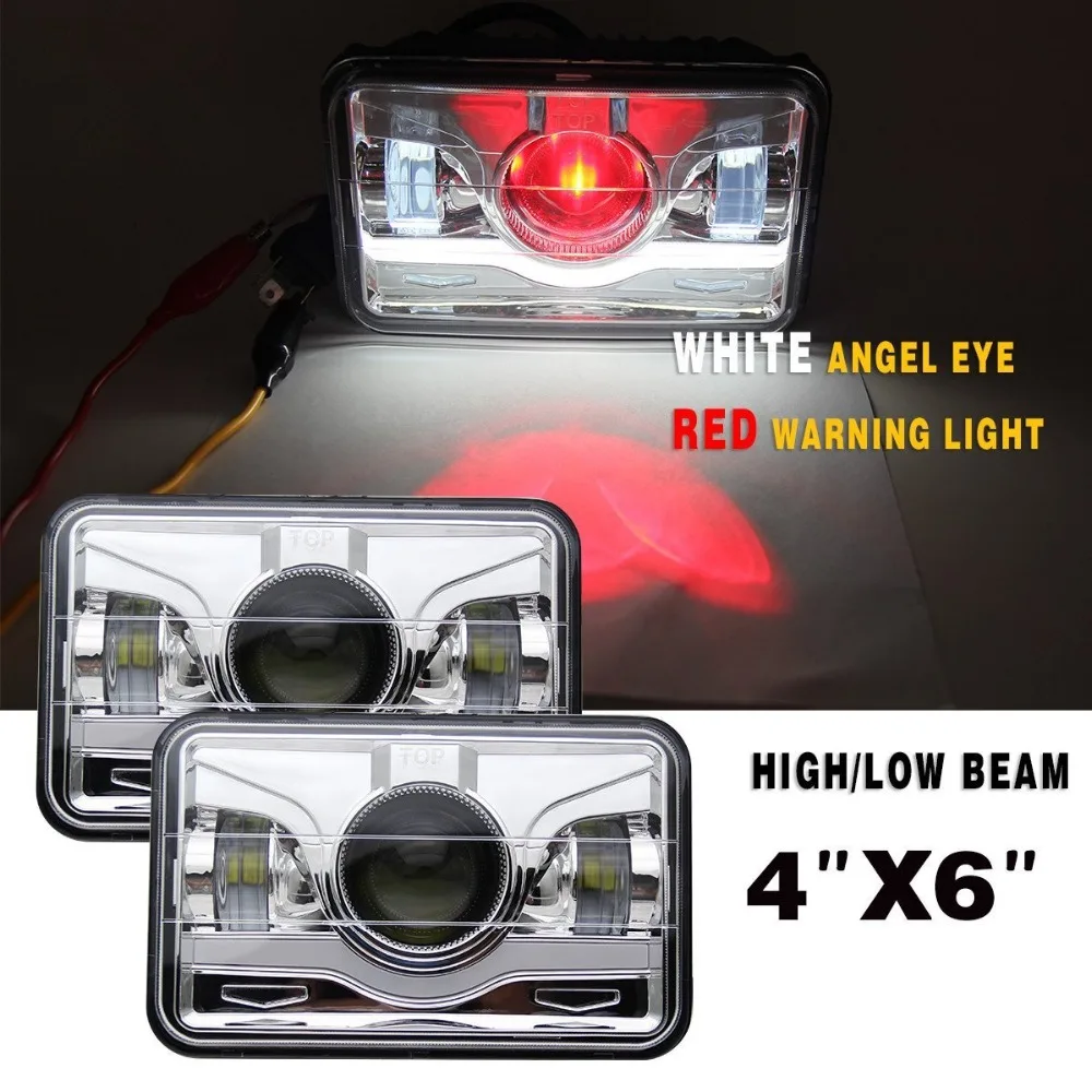 4x6 45w demon devil eye projector headlight red devil eyes4x4 Off road H4 H13 led auto headlight