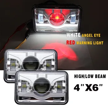 

4x6 45w demon devil eye projector headlight red devil eyes4x4 Off road H4 H13 led auto headlight for jeep wrangler cherokee xj