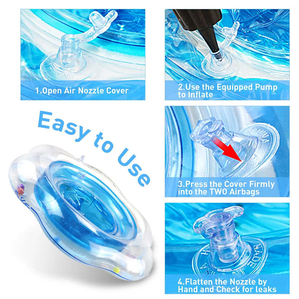 Baby Swimming Ring(Give a Inflatable tube)Summer Inflatable Swimming Circle Toddler Pool Swim Ring Aid Toddler Safety Float Seat (5)