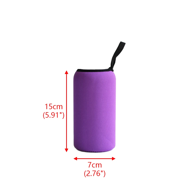 Изолятор сумка для бутылок из неопрена чехол держатель чайник Чехол для 350-1000 мл бутылка для воды для спорта на открытом воздухе - Цвет: 15x7 cm Purple