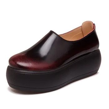 

Nice Spring&autumn Ladies Casual Shoes Women Height Increasing Platform Shoes Thick Bottom Female Casual Leather Shoes