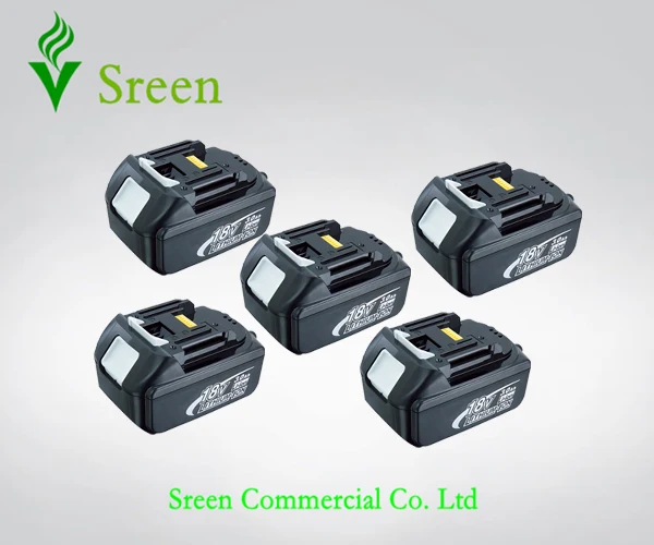 

5PCS Rechargeable Lithium Ion 3000mAh Power Tool Battery Replacement for Makita 18V BL1830 BL1815 LXT400 Cordless Drill Battery