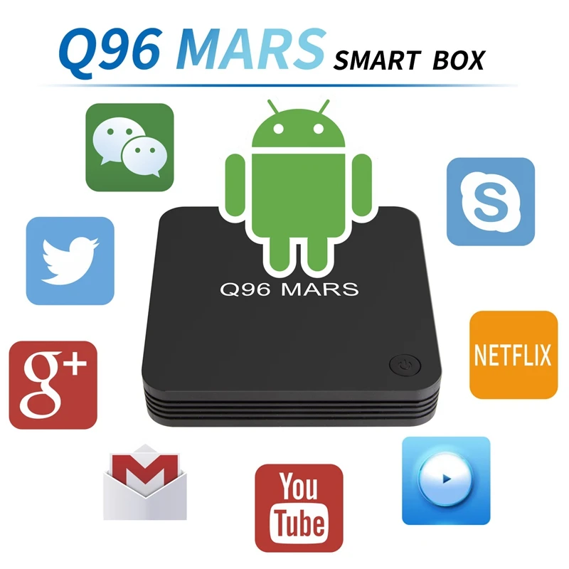 Q96 Mars Android 7,1 Tv Box S905L 4 ядра 1/8 Gb 4 K Vp9 H.265 Dlna Hd2.0 3D игровой Смарт ТВ медиа-оборудование ЕС Plug