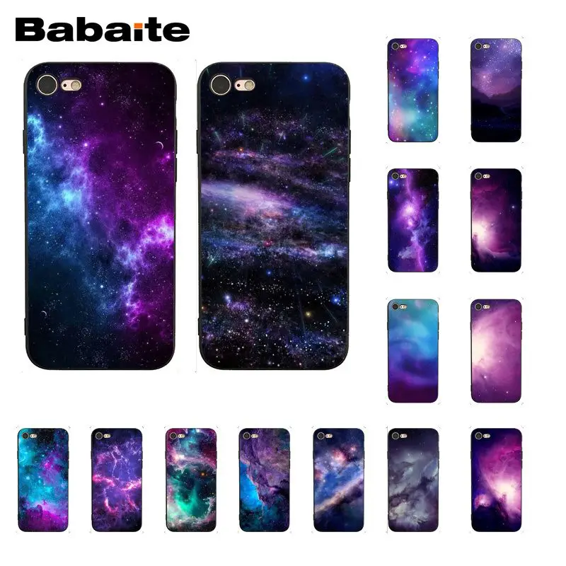 

Babaite interstellar Purple Space Star DIY Painted Phone Case for iPhone 8 7 6 6S Plus X XS MAX 5 5S SE XR Cover