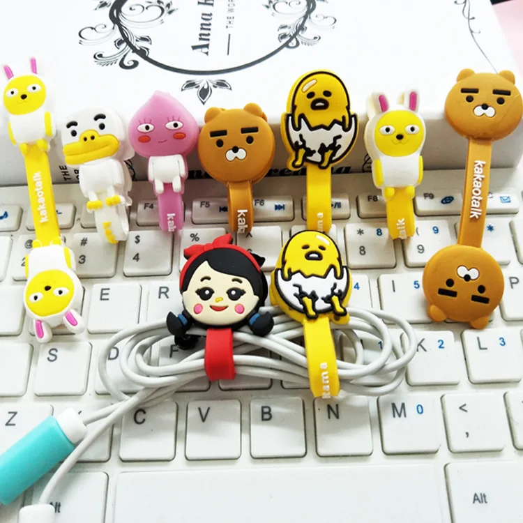 

Funny Cable Organizer Earphone Winder Protector Wire Marker Holder Cover For USB Novelty Toys Cartoon Line Kakao Friends Dolls