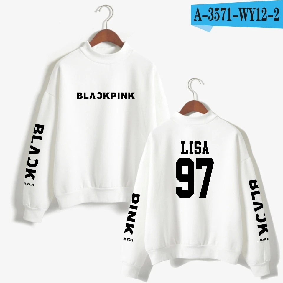 Kpop Blackpink K Pop женские толстовки, свитшоты, верхняя одежда в стиле хип-хоп, черные розовые мужские K-Pop толстовки, свитшоты, одежда на заказ - Цвет: White