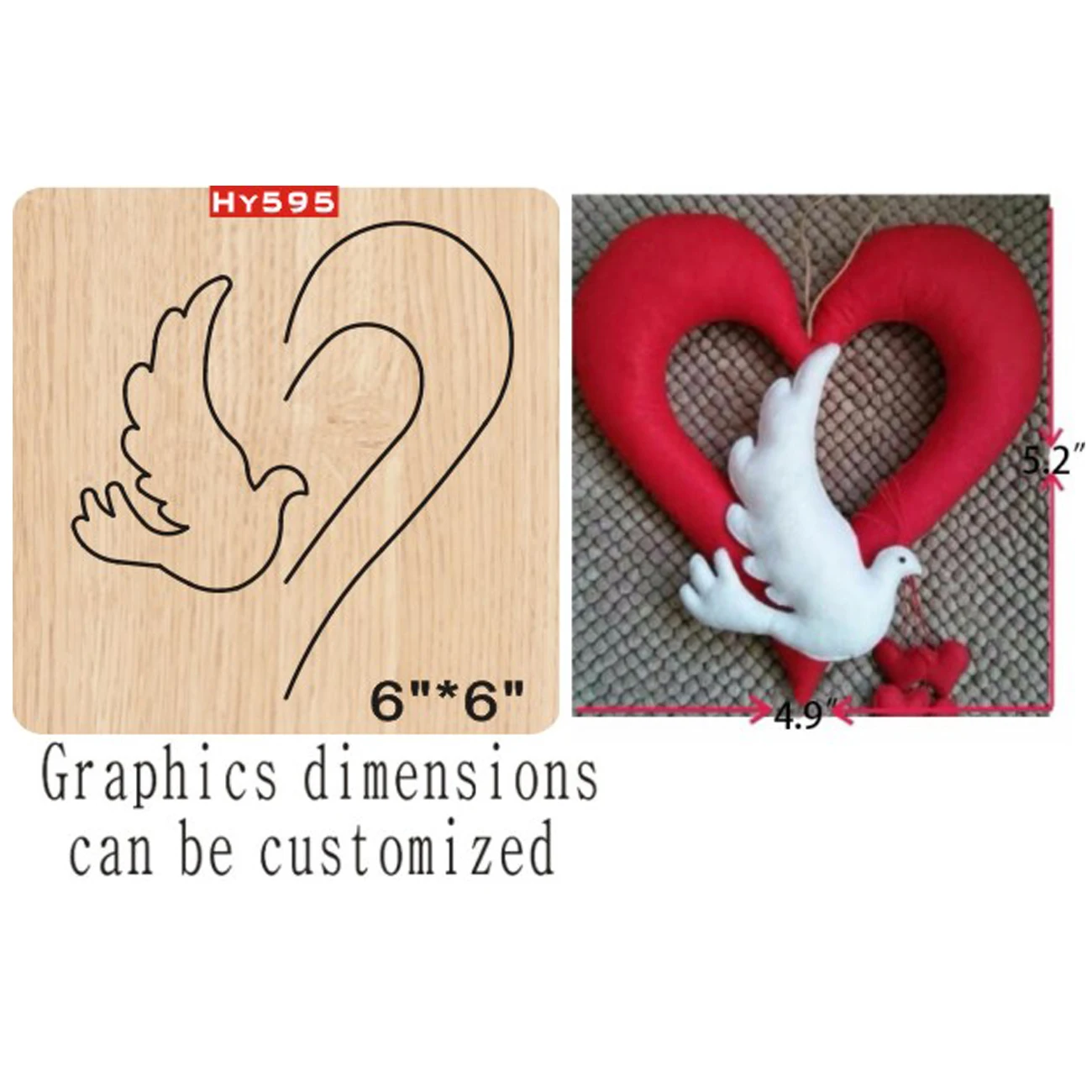 Heart-shaped white pigeon cutting dies 2019 die cut &ampwooden Suitable for common machines on the market | Дом и сад