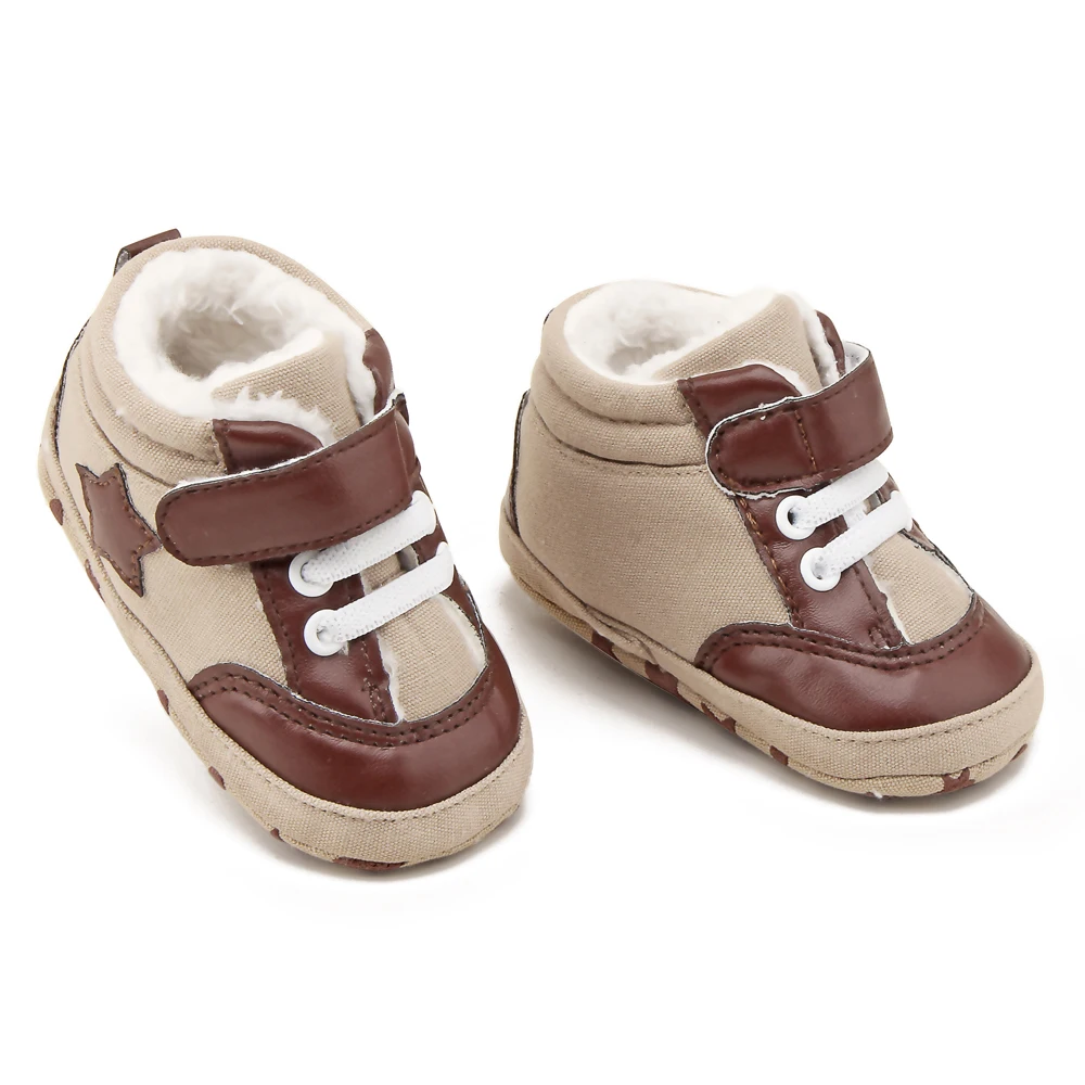 Delebao/Брендовая обувь на липучке, новейший дизайн, обувь для малышей, пентагональная парусиновая обувь унисекс, зимняя обувь на меху для