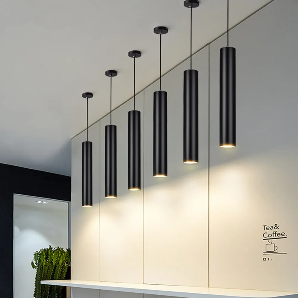  Dimmable led Pendant Lamp Long Tube lamp Kitchen Island Dining Room Shop Bar Decoration Cylinder Pi - 32990408369