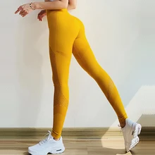 Женские Бесшовные легинсы с эффектом пуш-ап, штаны для йоги, штаны для контроля живота, спортивные штаны для тренировок, бега, штаны с высокой талией, эластичные леггинсы для спортзала, розовые