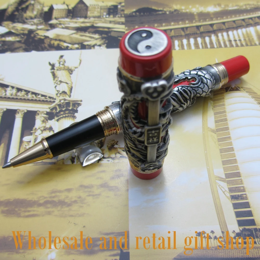 Jinhao Gold /& Red Dragon /& Phoenix Fountain Pen Chinese Custom Luck Clip