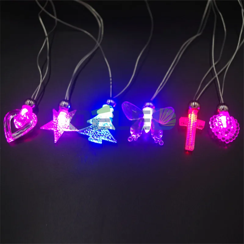 Fast Shipping 5pcs/lot LED Flash Necklace Electronic Toys Light Up Glow